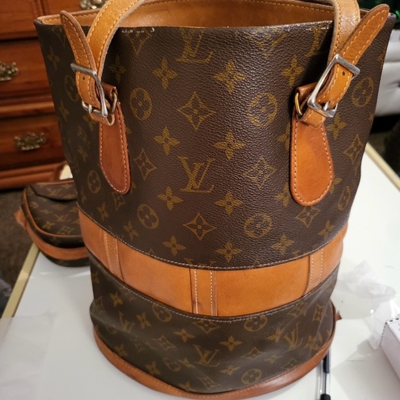 Authentic Louis Vuitton Monogram Bucket Tote Shoulder Bag Vintage - Picture 5 of 5